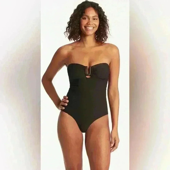 NWT Sea Level Women’s Spinnaker U Bar Bandeau‎ One Piece Swimsuit Sz 4 Beach - Picture 5 of 15